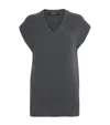 Joseph Merino-cashmere-silk Sweater Vest In Gray