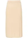 Joseph Ribbed-knit Wool Midi Skirt In Neutrals