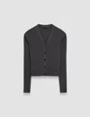 Joseph Merino Rib Cardigan In Slate