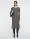 Joseph Merino Rib Knit Dress In Brown