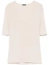 Joseph Merino Ribbed T-shirt In Neutral