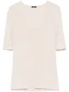 Joseph Merino Ribbed T-shirt In Neutrals