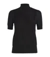 Joseph Merino-silk Lace And Knit Top In Black