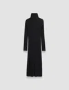 Joseph Merino Silk Rib Dress In Black