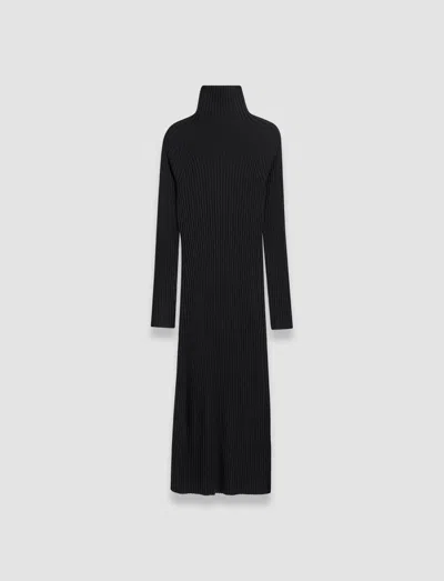 Joseph Merino Silk Rib Dress In Black