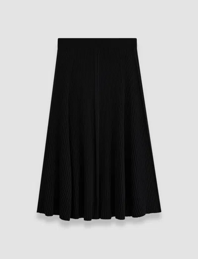 Joseph Merino Silk Rib Skirt In Black