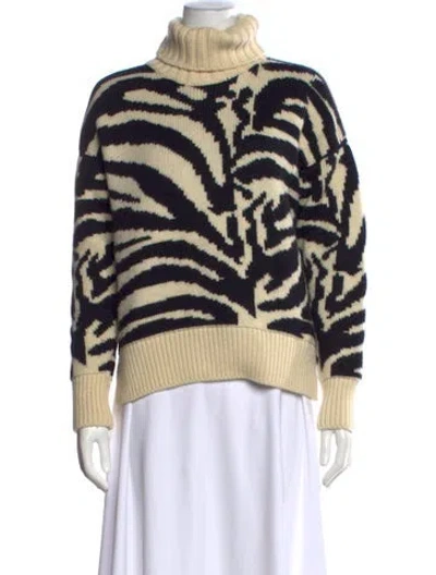 Pre-owned Joseph Merino Wool Animal Print Sweater In Neutral