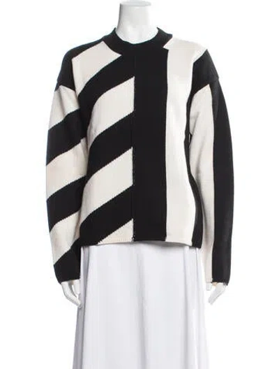 Pre-owned Joseph Merino Wool Colorblock Pattern Sweater In Black
