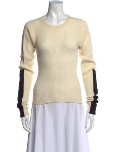 Pre-owned Joseph Merino Wool Colorblock Pattern Sweater In Neutral