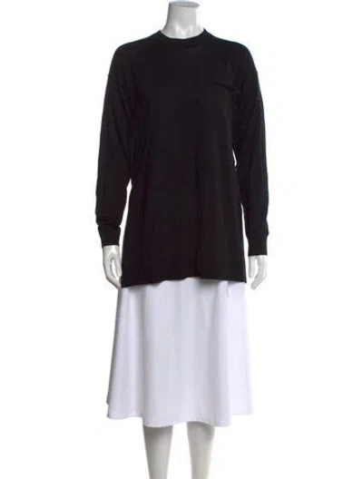 Pre-owned Joseph Merino Wool Crew Neck Sweater In Black
