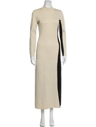 Pre-owned Joseph Merino Wool Long Dress In Neutral