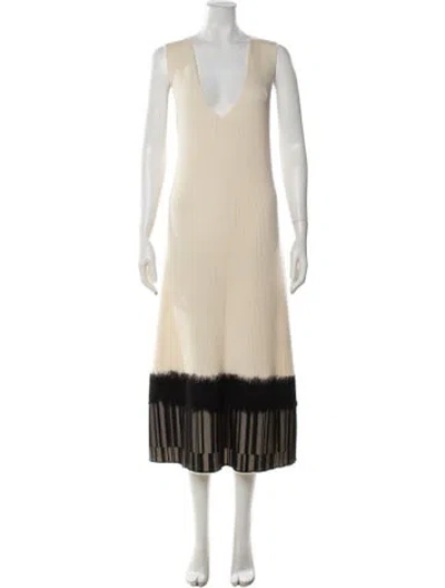 Pre-owned Joseph Merino Wool Midi Length Dress In Neutrals