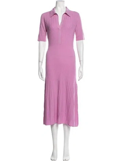Pre-owned Joseph Merino Wool Midi Length Dress W/ Tags In Pink/purple