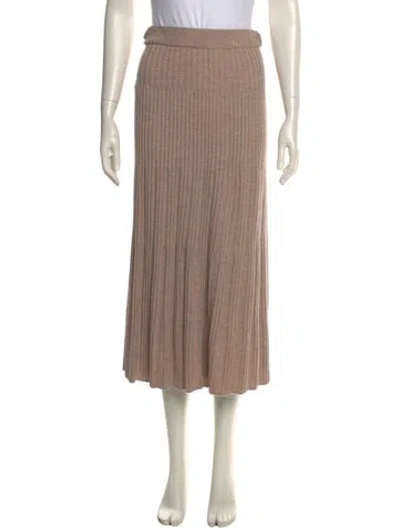 Pre-owned Joseph Merino Wool Midi Length Skirt In Neutral