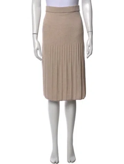 Pre-owned Joseph Merino Wool Midi Length Skirt In Neutrals