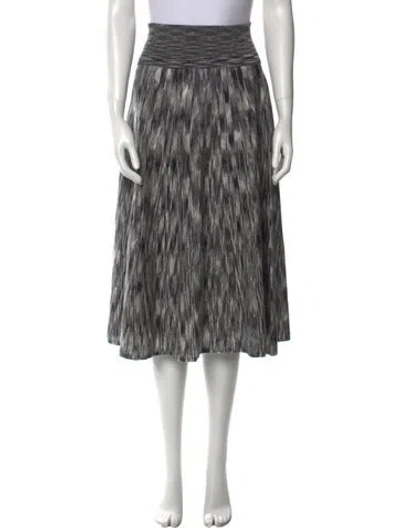 Pre-owned Joseph Merino Wool Midi Length Skirt In Silver