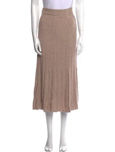 Pre-owned Joseph Merino Wool Midi Length Skirt W/ Tags In Neutral