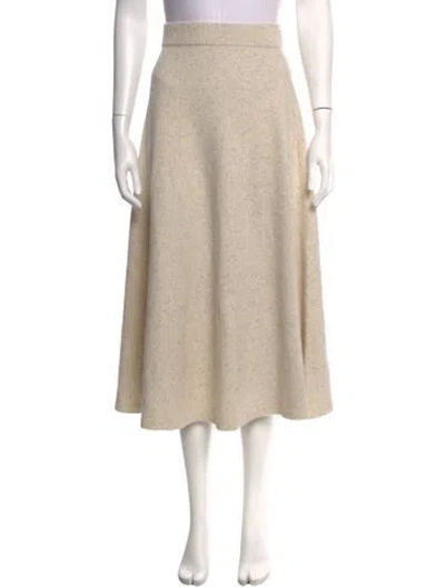 Pre-owned Joseph Merino Wool Midi Length Skirt W/ Tags In Neutrals