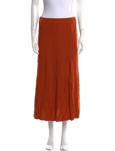 Pre-owned Joseph Merino Wool Midi Length Skirt W/ Tags In Orange