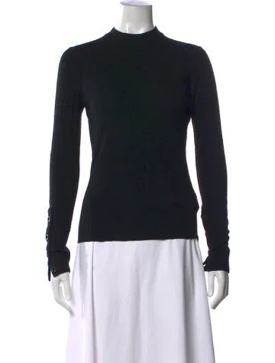 Pre-owned Joseph Merino Wool Mock Neck Sweater In Black