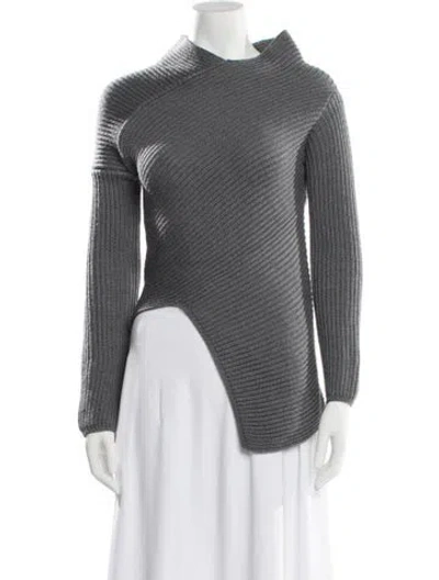 Pre-owned Joseph Merino Wool Mock Neck Sweater In Gray