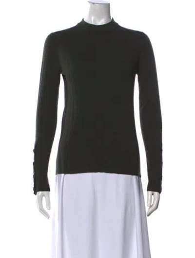 Pre-owned Joseph Merino Wool Mock Neck Sweater In Green