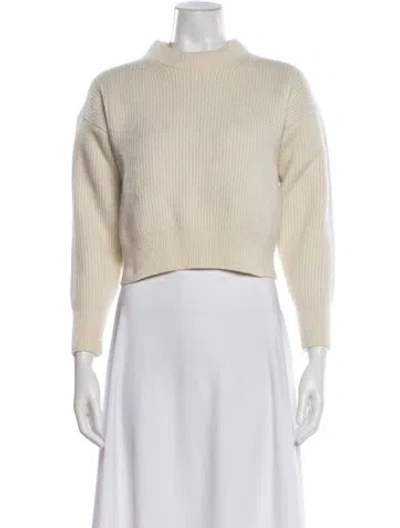 Pre-owned Joseph Merino Wool Mock Neck Sweater In Neutral