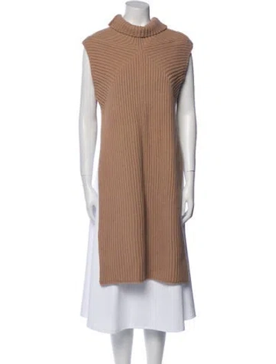 Pre-owned Joseph Merino Wool Mock Neck Sweater In Neutral