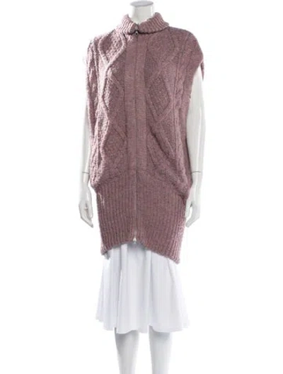 Pre-owned Joseph Merino Wool Mock Neck Sweater In Pink