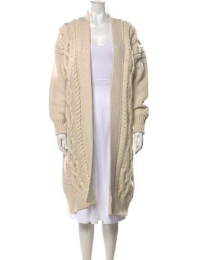 Pre-owned Joseph Merino Wool Open Front Sweater In Neutrals