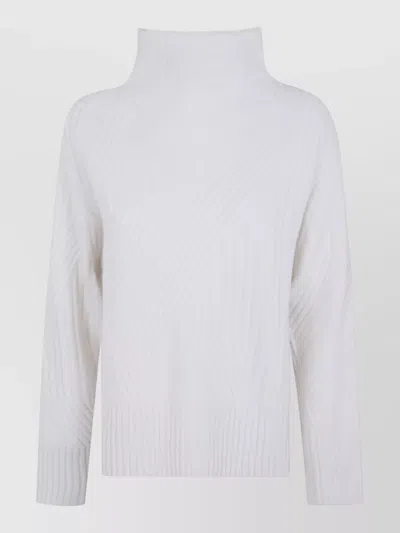 Joseph Merino Wool Ribbed Turtleneck Sweatshirt In White