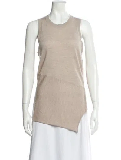 Pre-owned Joseph Merino Wool Scoop Neck Sweater In Neutral
