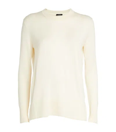 Joseph Merino Wool-silk Sweater In White