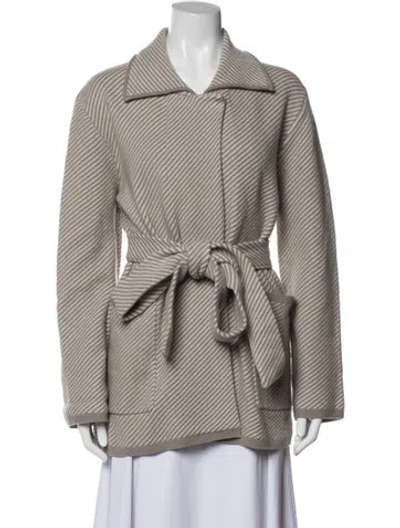 Pre-owned Joseph Merino Wool Striped Jacket In Neutrals
