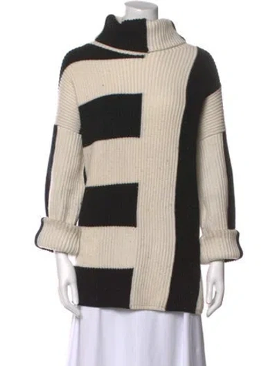 Pre-owned Joseph Merino Wool Striped Sweater In Black