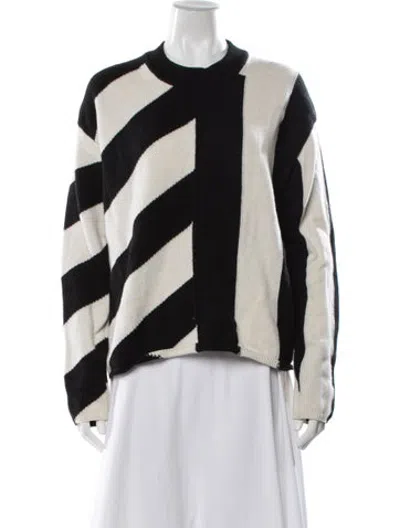 Pre-owned Joseph Merino Wool Striped Sweater In Black