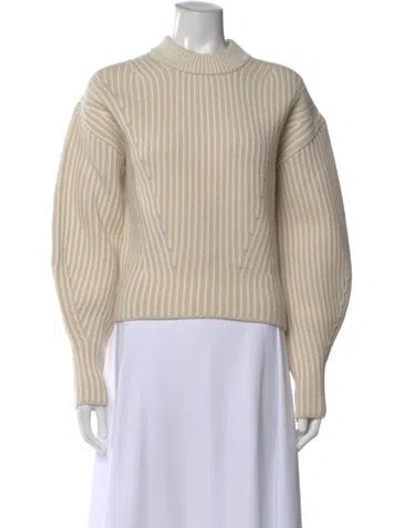Pre-owned Joseph Merino Wool Striped Sweater W/ Tags In Neutral