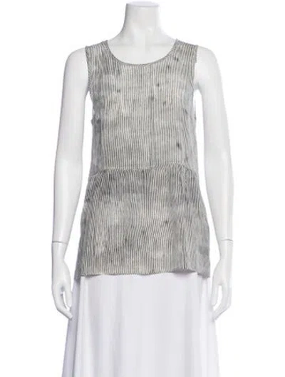 Pre-owned Joseph Merino Wool Striped Top In White