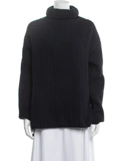 Pre-owned Joseph Merino Wool Turtleneck Sweater In Blue