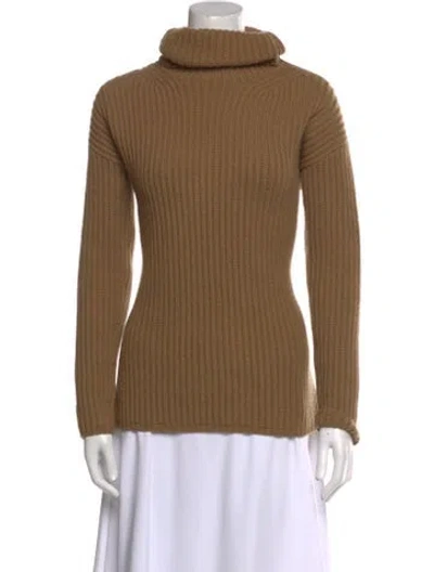Pre-owned Joseph Merino Wool Turtleneck Sweater In Brown