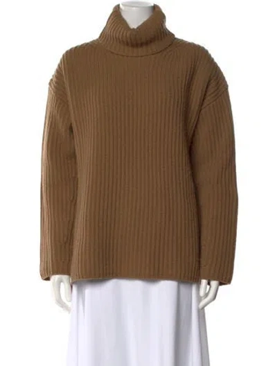 Pre-owned Joseph Merino Wool Turtleneck Sweater In Brown