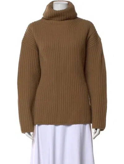 Pre-owned Joseph Merino Wool Turtleneck Sweater In Brown