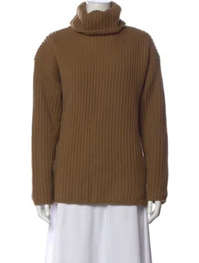 Pre-owned Joseph Merino Wool Turtleneck Sweater In Brown