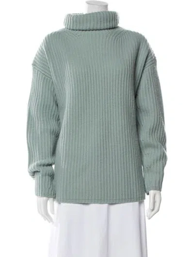 Pre-owned Joseph Merino Wool Turtleneck Sweater In Green