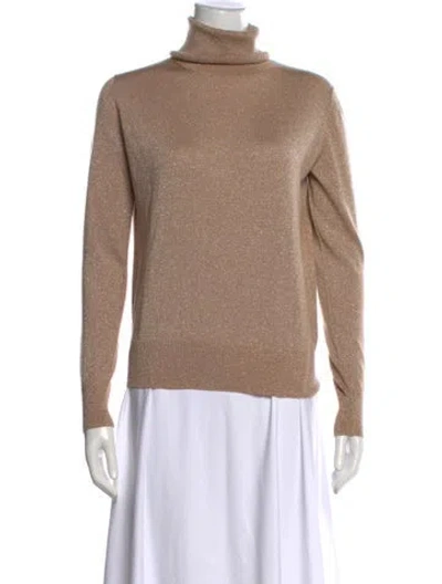 Pre-owned Joseph Merino Wool Turtleneck Sweater In Metallic/neutrals