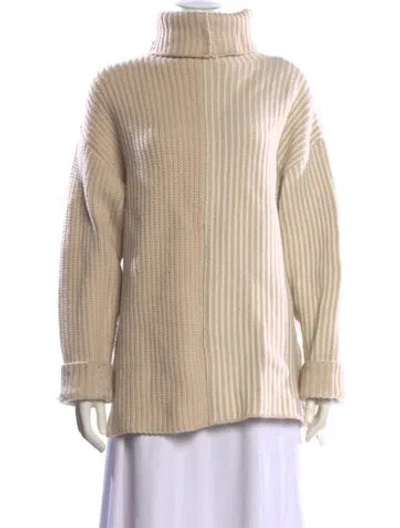 Pre-owned Joseph Merino Wool Turtleneck Sweater In Neutral