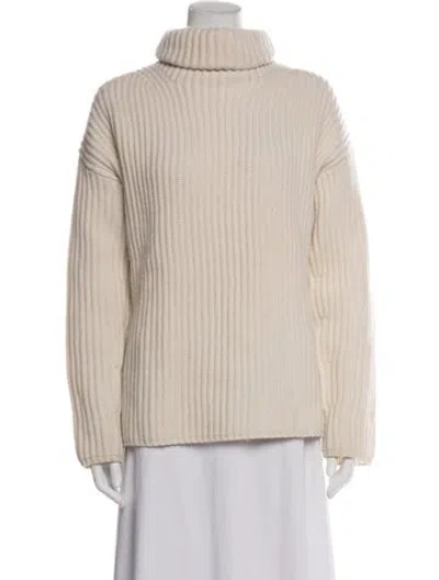 Pre-owned Joseph Merino Wool Turtleneck Sweater In Neutrals