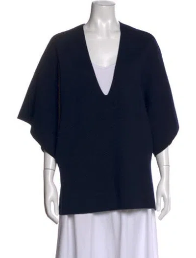 Pre-owned Joseph Merino Wool V-neck Sweater In Blue
