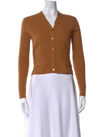 Pre-owned Joseph Merino Wool V-neck Sweater In Brown