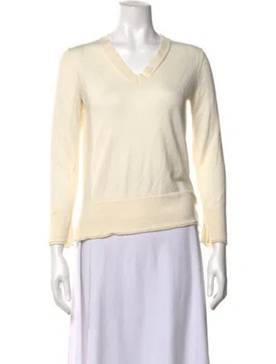Pre-owned Joseph Merino Wool V-neck Sweater In Neutrals